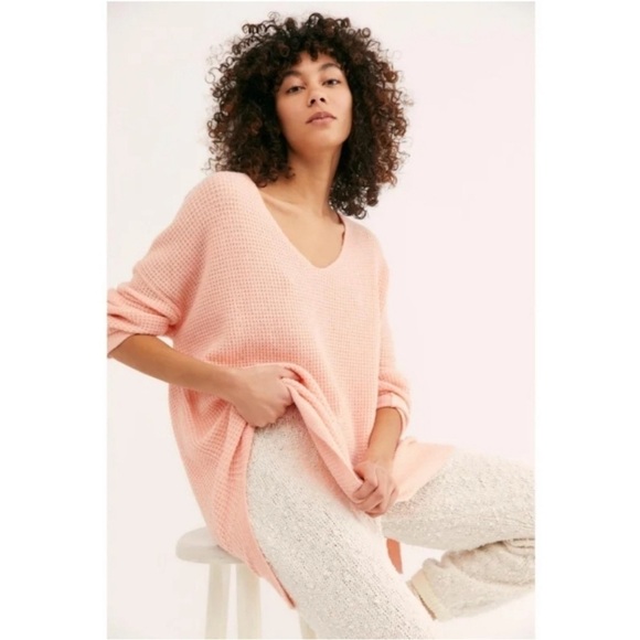 Free People Sweaters - Free People Intimately Free C.O.M.F.Y.
Waffle Knit V-Neck Oversized Sweater XS/S